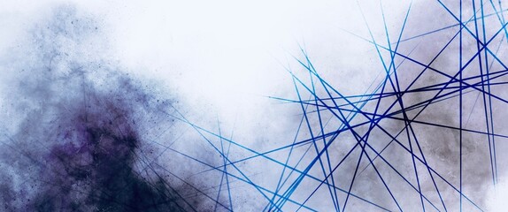 Dark theme powder texture background with lined texture, geometrical diagonal shapes, cold idea, calm design art with fluid texture, liquid painted with watercolours