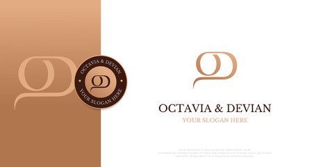 Initial OD Logo Design Vector