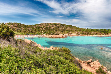 View over the scenic Spiaggia del Principe, Sardinia, Italy
