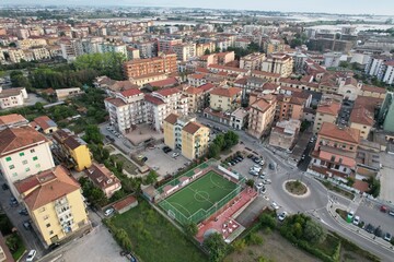 Fototapeta premium soccer field seen from above