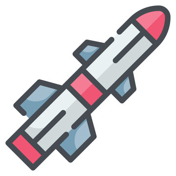 red and white missile icon clip art preview
