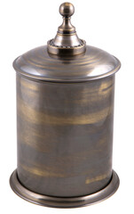 Toilet aluminum garbage bin isolated in white background.