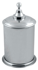 Toilet aluminum garbage bin isolated in white background.