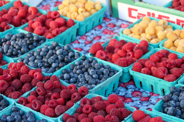 Fresh fruit in farmer's market in California