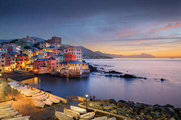 The old fishing village of  Boccadasse, Genoa, Italy