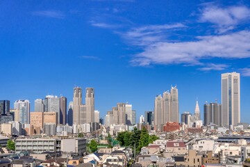 Fototapeta na wymiar 東京風景　初夏　新宿高層ビル群を望む 