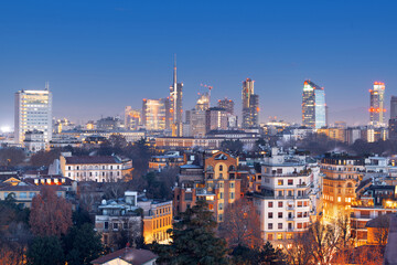Obraz premium Milan, Italy Financial District