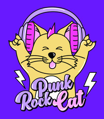 ILUSTRACION DIBUJO GATO ESCUCHANDO MUSICA