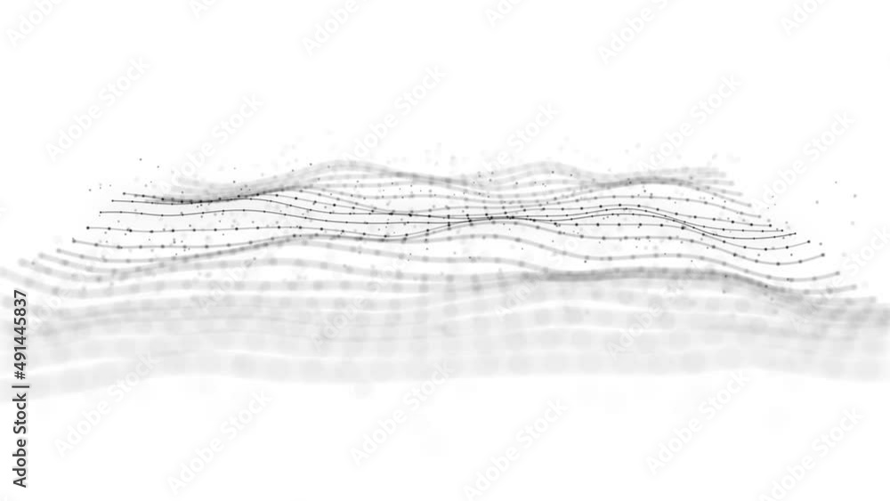 Poster abstract network mesh waving fx background loop/ 4k animation of an abstract fractal background with