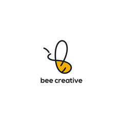 creative bee logo design vector graphic
