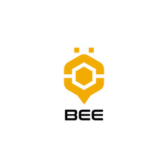 creative bee logo design vector graphic