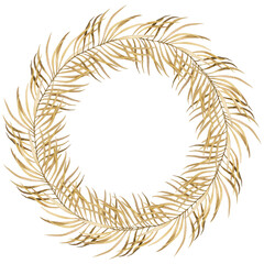 Wreath of dry palm leaves