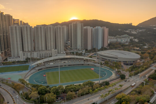 Buildings And Tseung Kwan O Sports Ground In The Foreground 8 March 2022