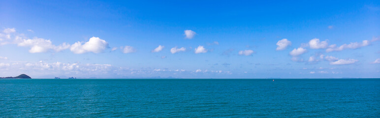 Ocean and sky bright background.
