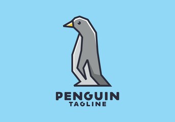 Stiff art style of walking penguin