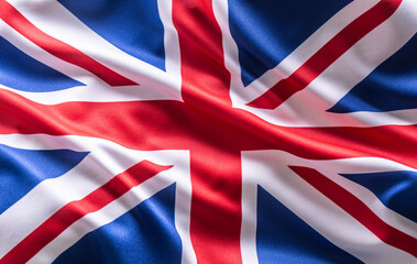 Waving flag of Great Britain. National symbol of country and state