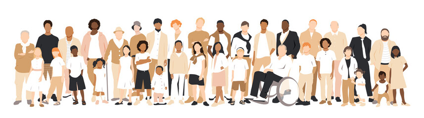 Fototapeta premium Multicultural group of fathers with kids.
