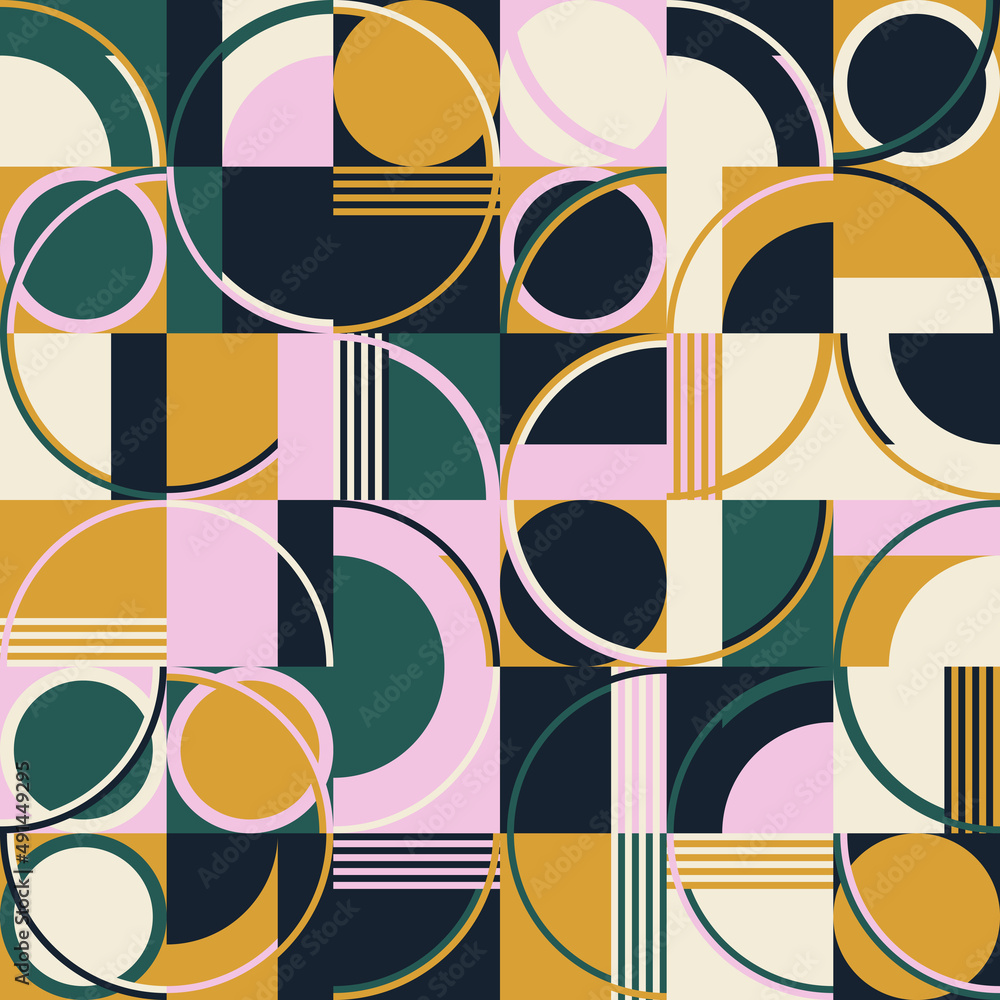 Poster seamless pattern vector graphics design made with abstract geometric shapes and forms