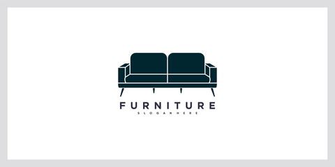 Furniture logo design with creative concept