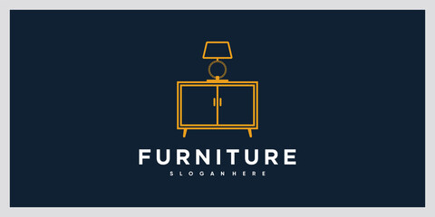 Furniture logo design with creative concept