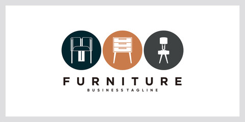 Furniture logo design with style and creative concept