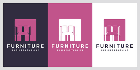 Furniture logo design with style and creative concept