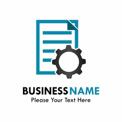 Doc with gear logo template illustration