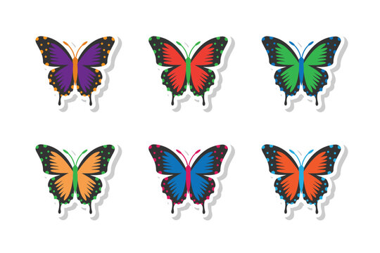 butterfly clip art cartoon flat design