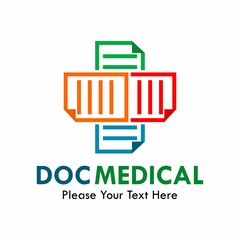 Croos medical logo template illustration. there are  four doc  shape cross medical