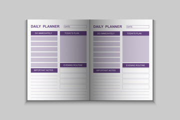 
Daily planner with interior notebook design template