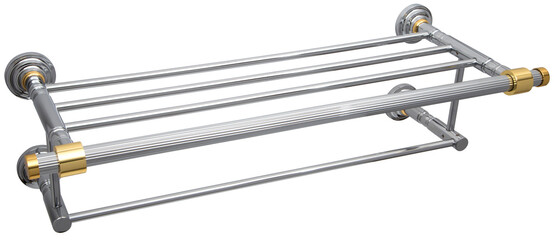 New modern towel rail on a white background.