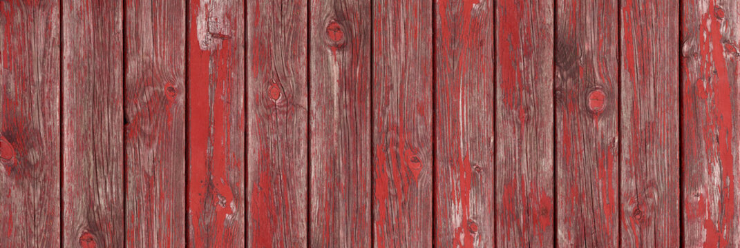 red painted wooden planks wall