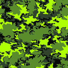 Camouflage texture seamless pattern. Abstract modern military style camo ornament for fabric and fashion textile print. Vector background.