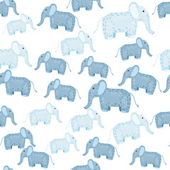 Elephant cute seamless pattern. Background with kids toy.