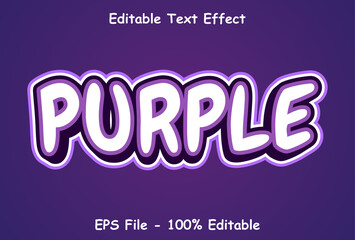 purple text effect with 3d style and editable.