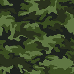 Fototapeta premium Camouflage texture seamless pattern. Abstract modern military camo ornament for fabric and fashion textile print. Vector background.