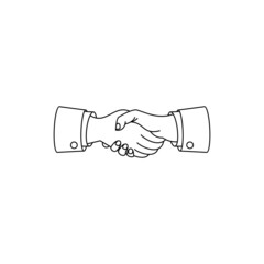 Business agreement handshake icon vector illustration, friendly handshake icon for apps and websites	