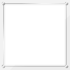 六角ボルト付きフレーム　正方形　ホワイト＆シルバー