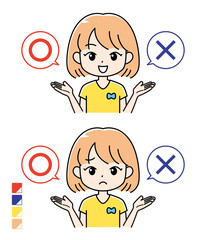 比較・選択する女性　セット