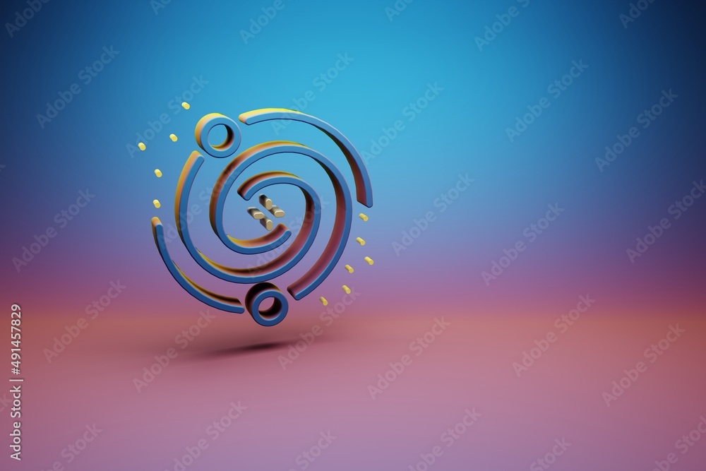Leinwandbilder Beautiful abstract illustrations Galaxy and start symbol icon on a bright colored background. 3d rendering illustration. Background pattern for design. Space exploration..