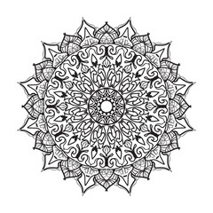 Hand drawn mandala. decoration in ethnic oriental  doodle ornament.