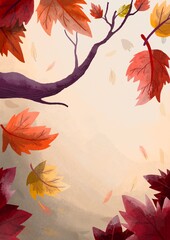 Falling leaves watercolor background