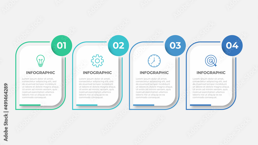 Wall mural business infographic 4 step element template