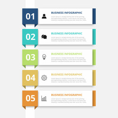 Business infographic 5 step element template