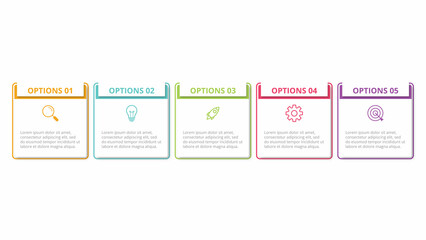 Business infographic 5 step element template