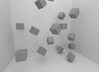 Fototapeta na wymiar abstract 3d background withcubes