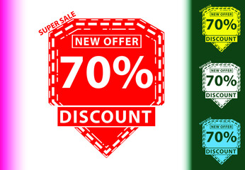 70 percent discount new offer logo and icon design template