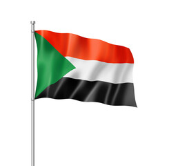 Sudan flag isolated on white