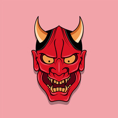Oni japanese devil mask, Vector illustration eps.10