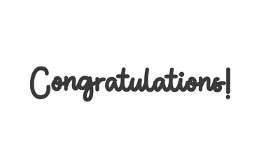Congratulations vector lettering. Hand drawn style congrats message.